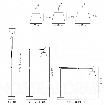 Lampa podłogowa Tolomeo Mega z włącznikiem on/off